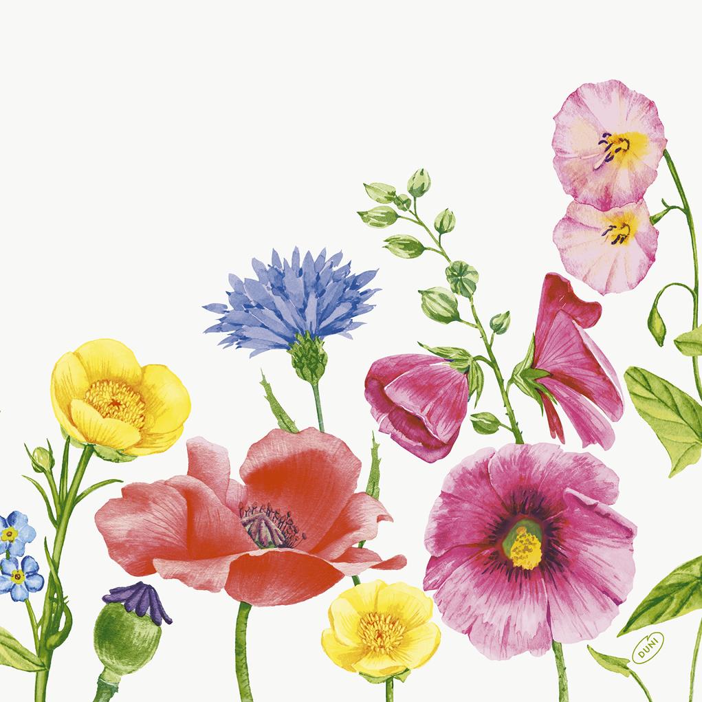 Bio-Dunisoft-Servietten 1/4 Falz Flowy Meadow, 40x40cm