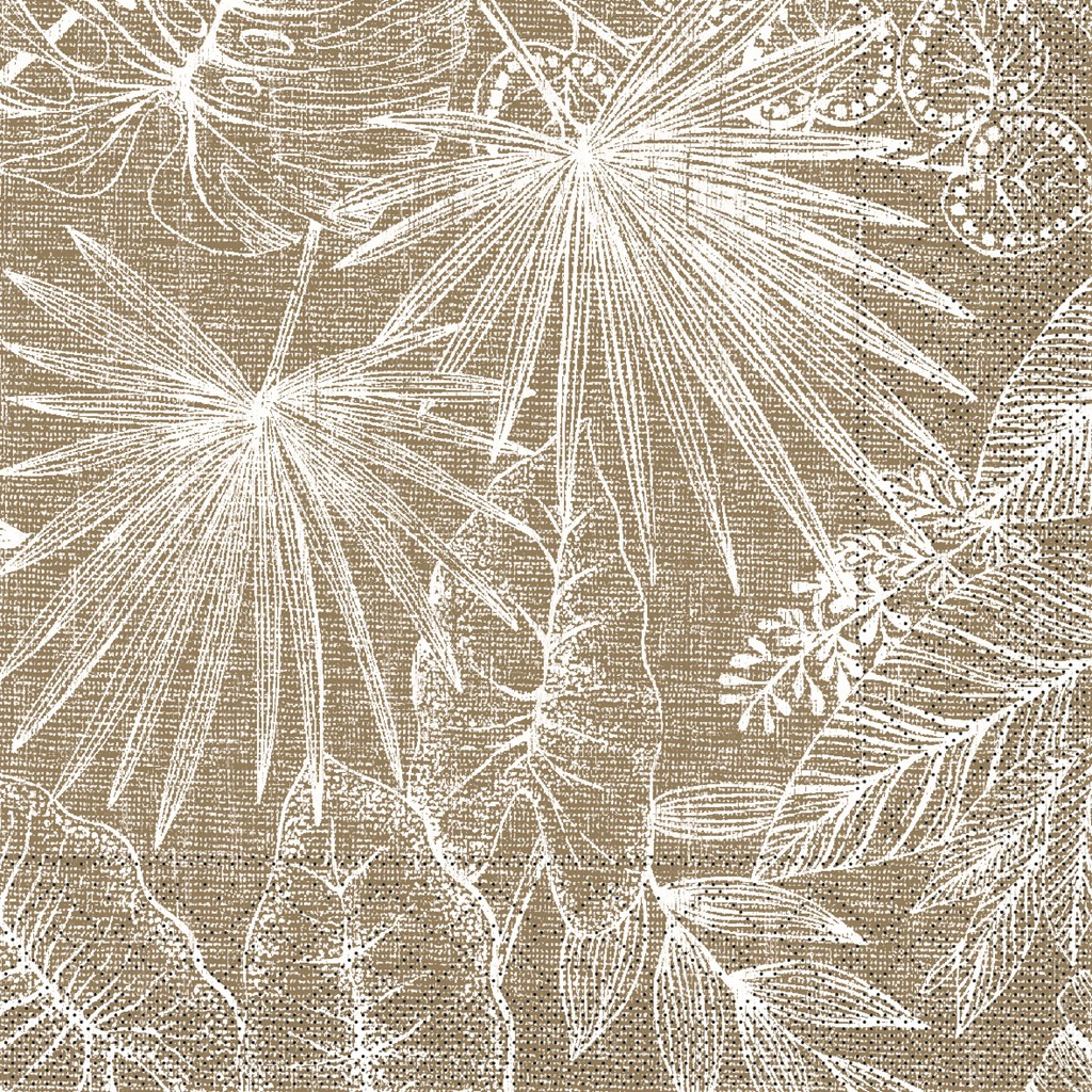 Tissue 3-lg. Serviette Kona braun 33 x 33 cm 1/4 Falz