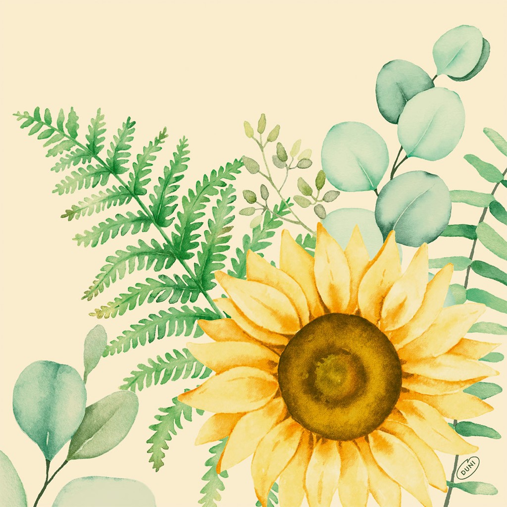 Bio-Dunisoft-Servietten 1/4 Falz Sunflower dreams, 40x40cm
