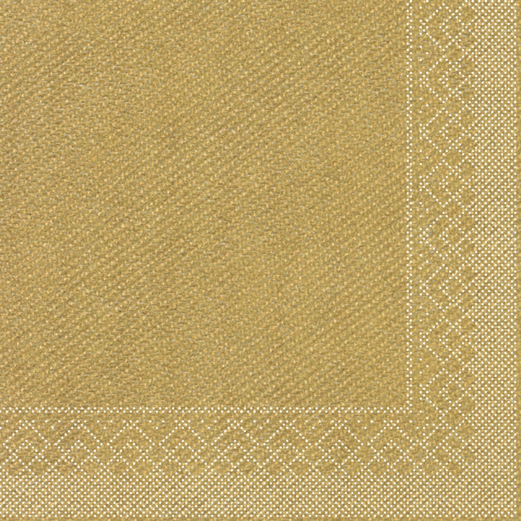 Tissue Serviette Basic gold 40 x 40 cm 1/4 Falz 3-lg.
