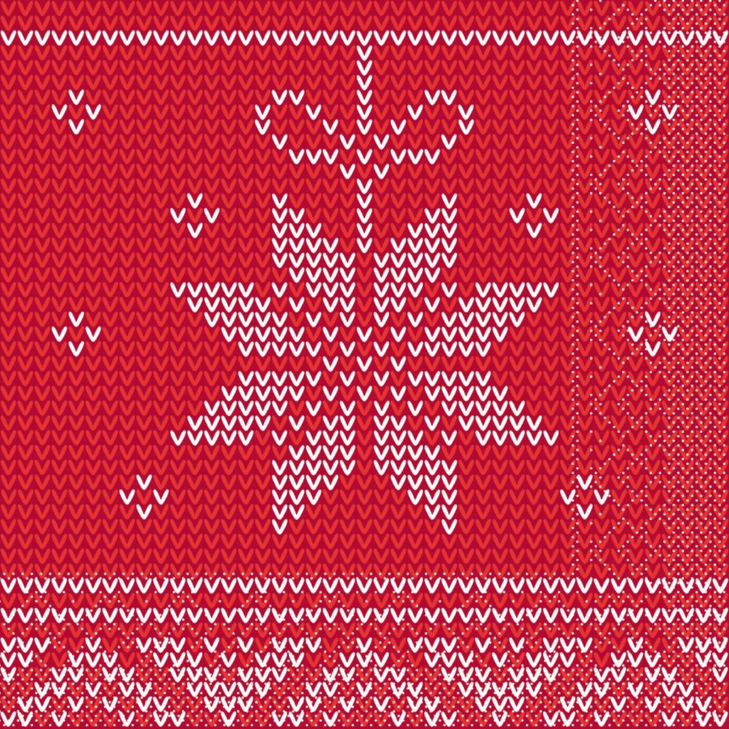 Tissue 3-lg Serviette  Mick rot-bordeaux 33 x 33 cm 1/4 Falz