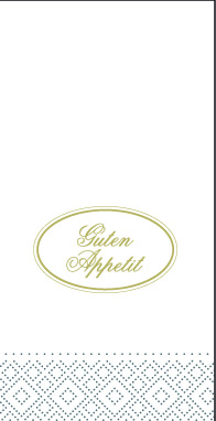 Tissue Serviette Guten Appetit 33 x 33 cm 1/8 Falz 3-lg.