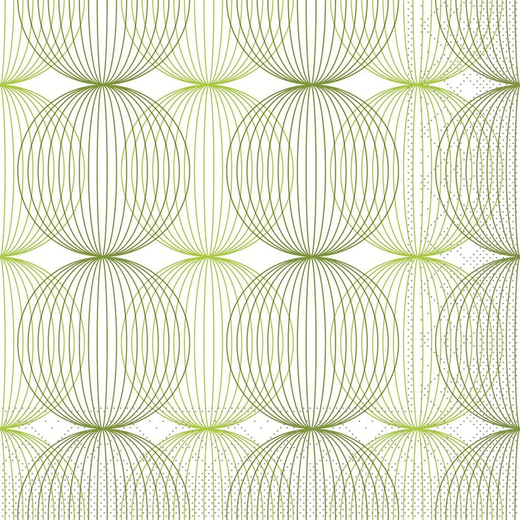 Tissue Serviette Ludo lime-oliv 40 x 40 cm 1/4 Falz 3-lg.