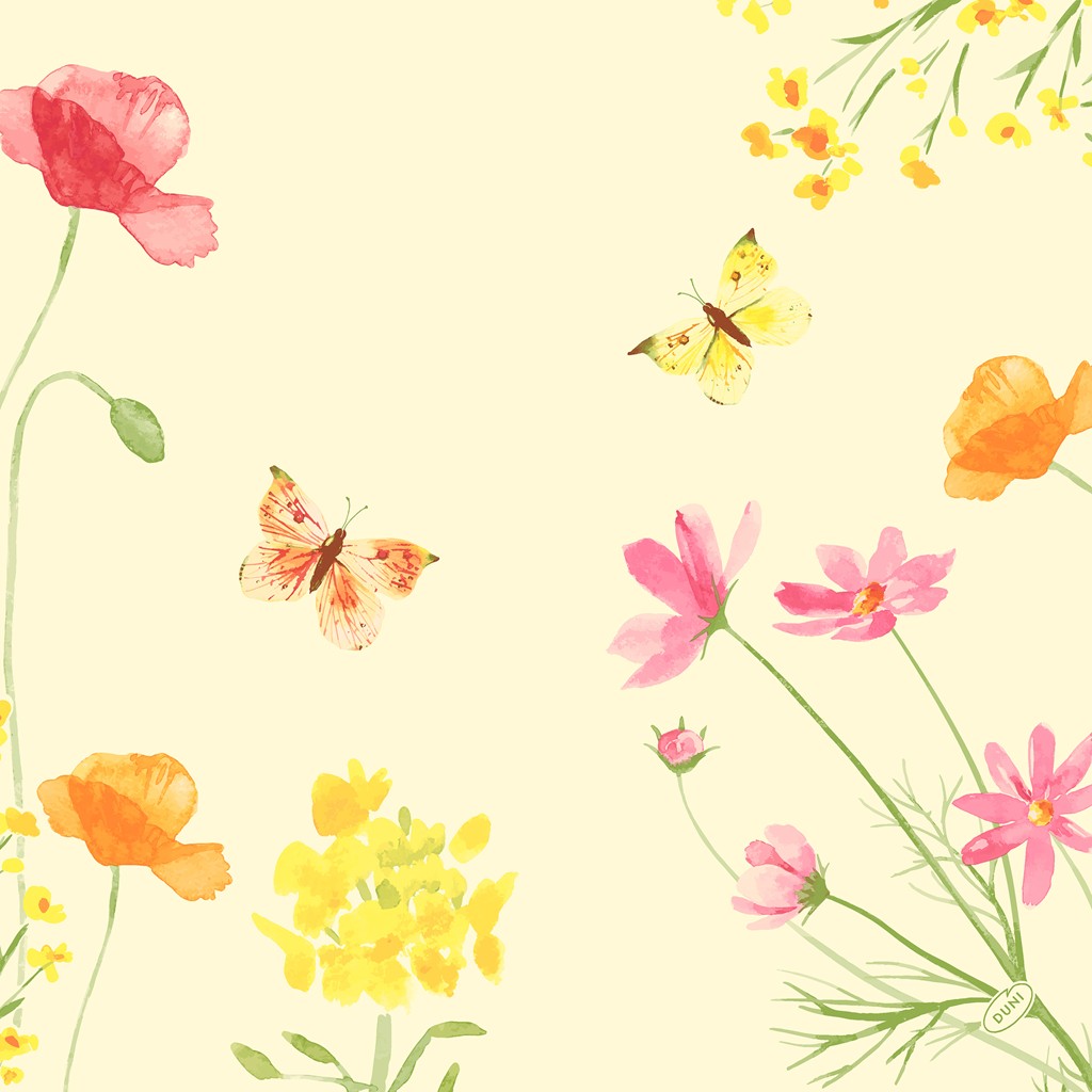 Dunisoft-Servietten Poppy Field 40 x 40 cm  1/4 Falz