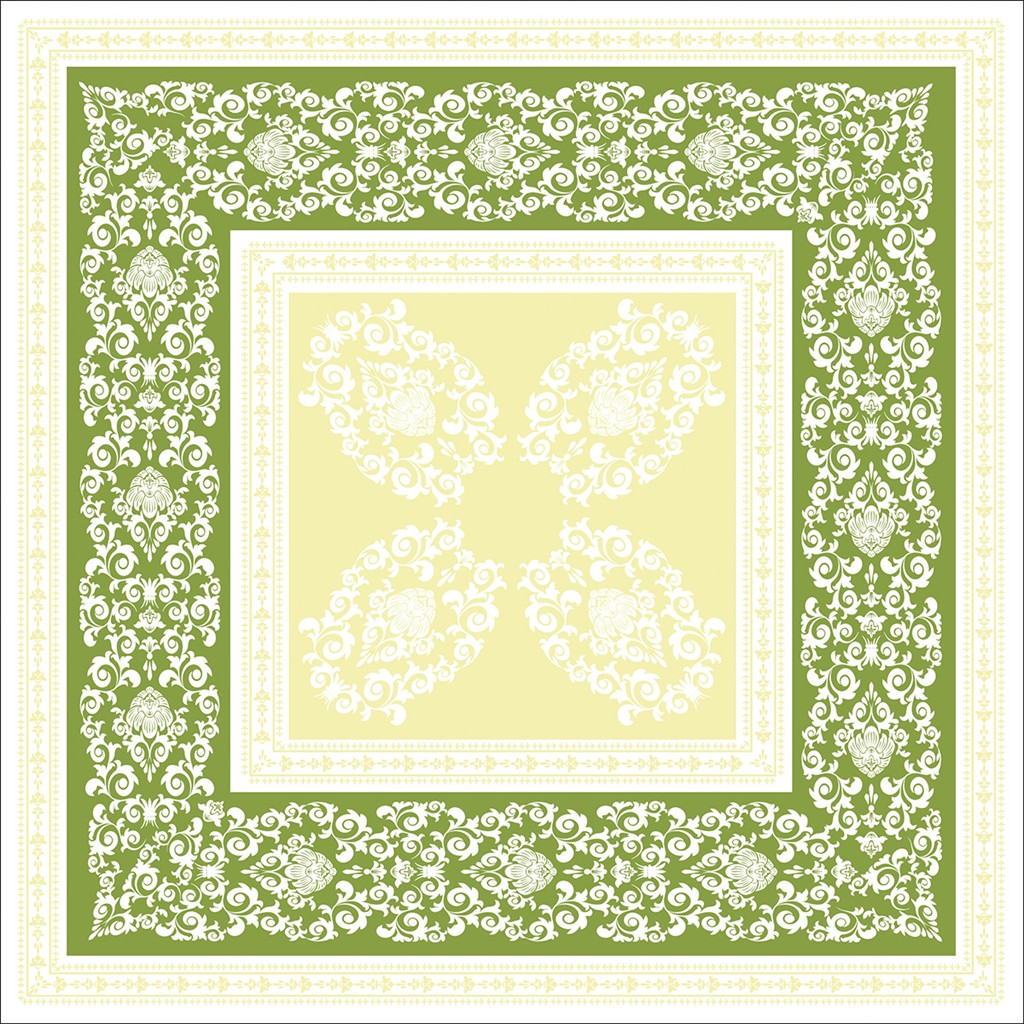 Linclass Tischdecke Pascal lindgrün 80 x 80 cm 1/8-Falz
