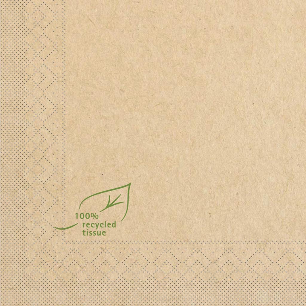 Tissue 3-lg Serviette Recycled Tissue 40 x 40 cm 1/4 Falz