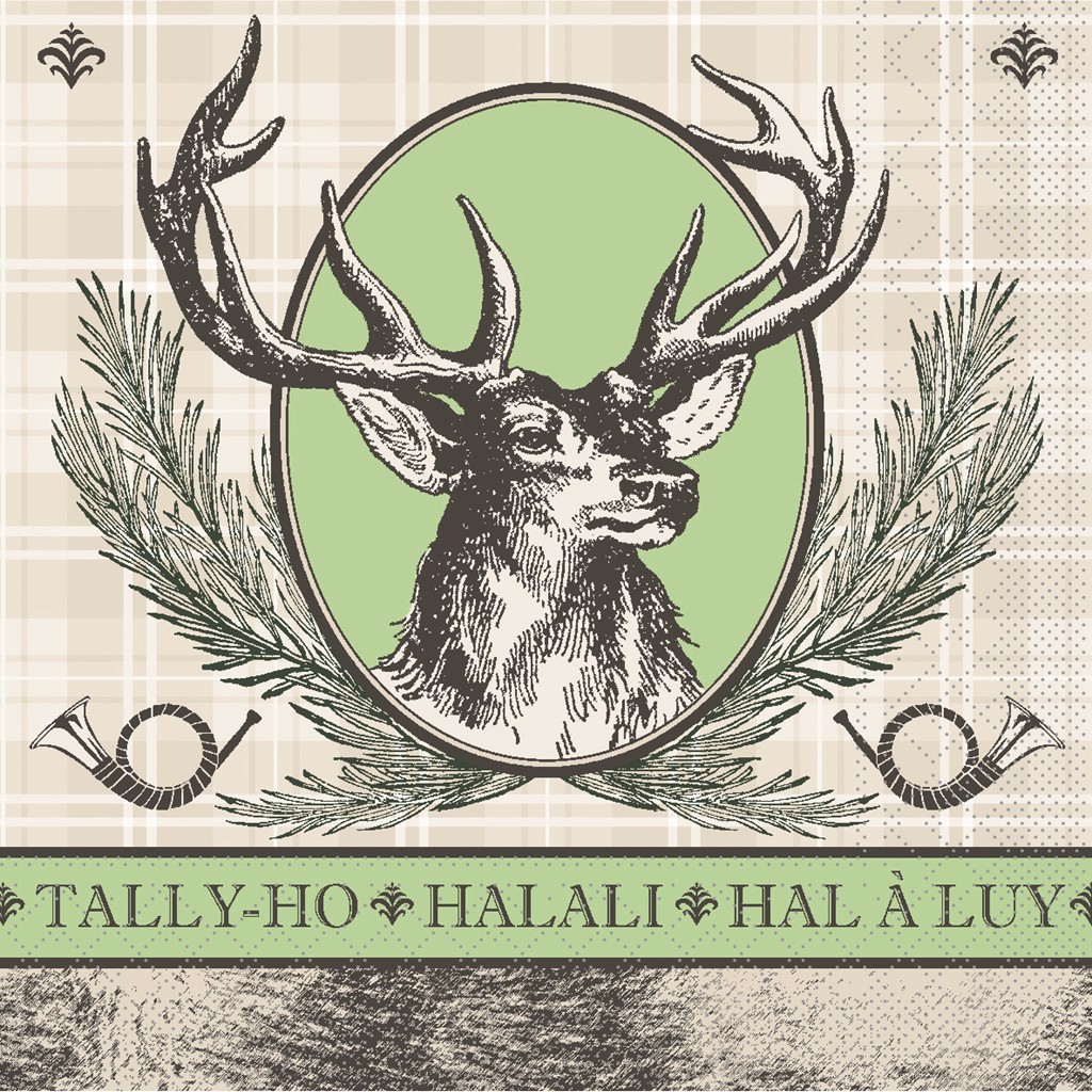 Tissue Serviette Halali 40 x 40 cm 1/4 Falz 3-lg.