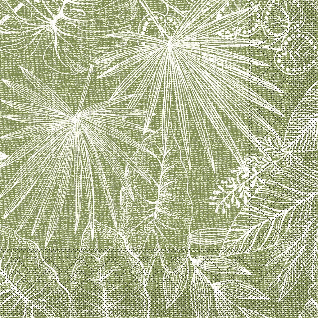Tissue 3-lg. Serviette Kona oliv 33 x 33 cm 1/4 Falz