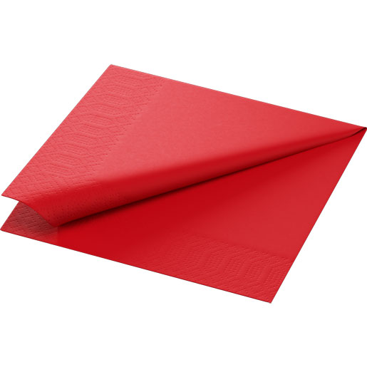 Zelltuchservietten Duni 3 lg 1/4 Falz rot, 33x33cm