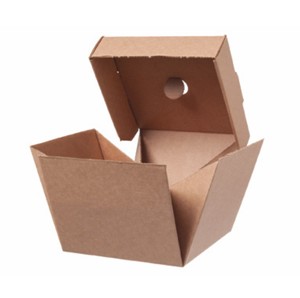 Hamburger Faltboxen aus Wellpappe 140x140x120 mm, L