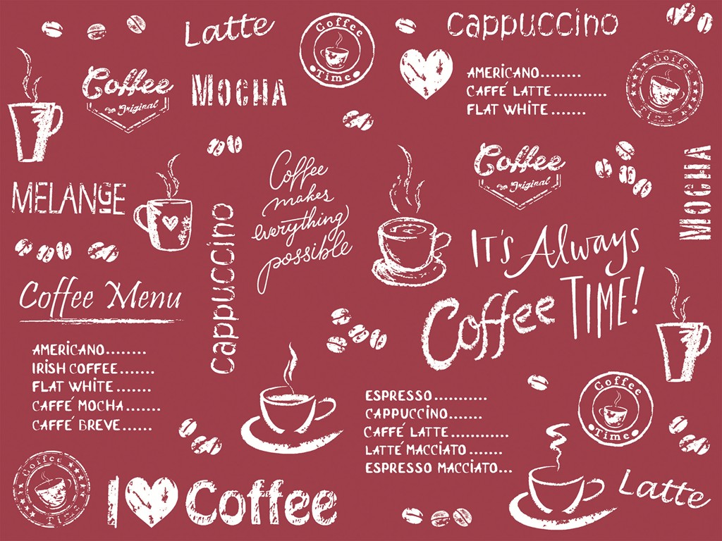 Linclass Tischsets Coffee time bordeaux 40 x 30 cm