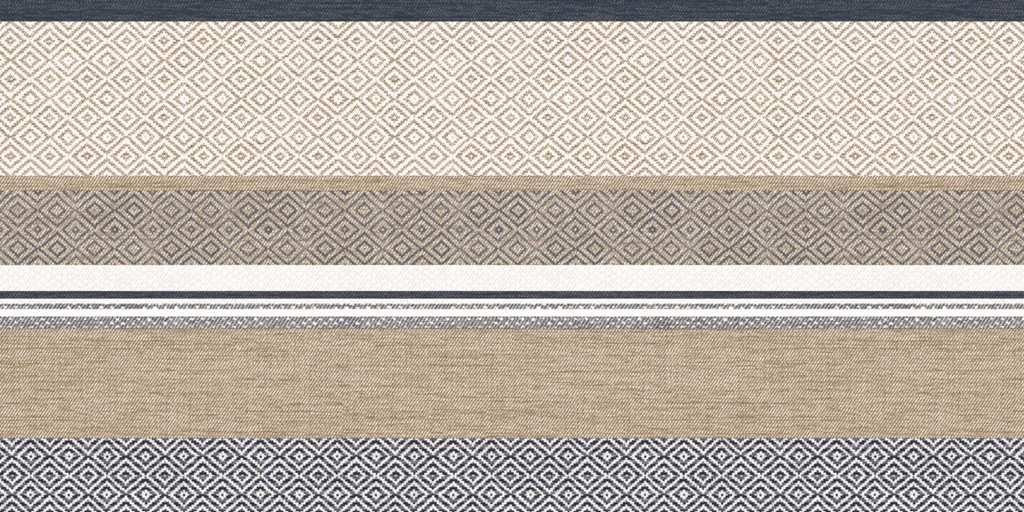 Linclass Tischläufer Lagos beige-blau 40 cm x 24 m