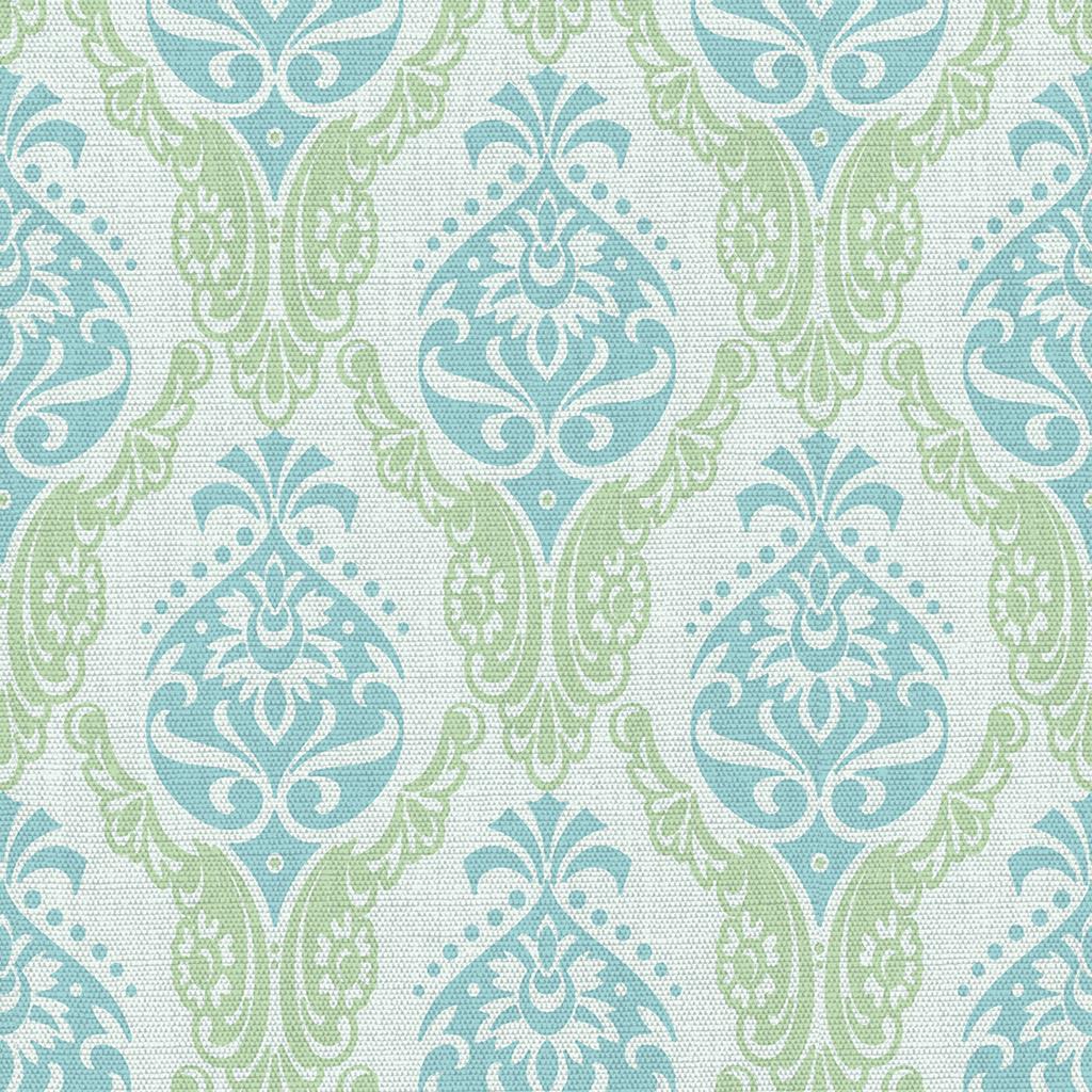 Linclass Serviette Doris grün-blau 40 x 40 cm 1/4 Falz