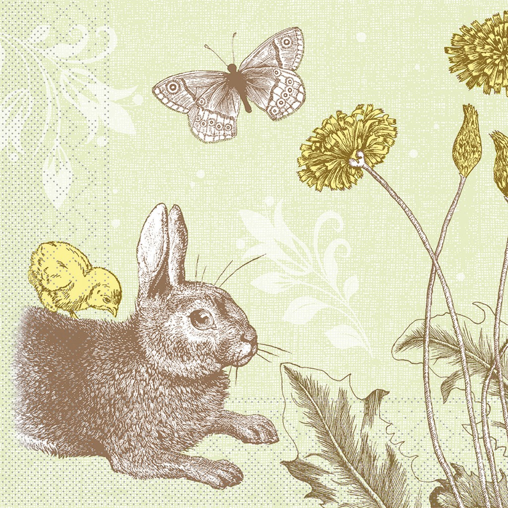 Tissue Serviette Peter grün 40 x 40 cm 1/4 Falz 3-lg