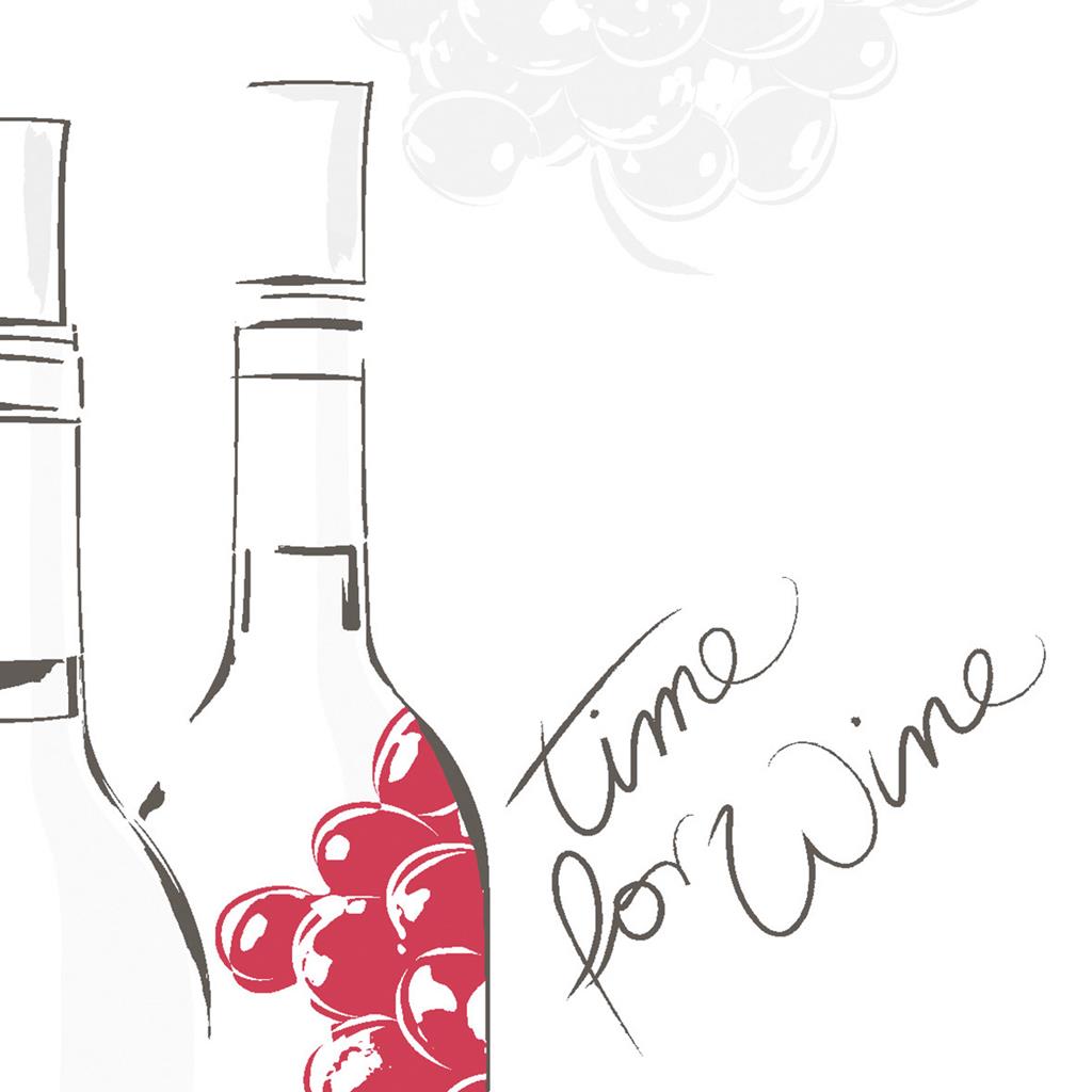 Linclass Serviette Time for wine 33 x 33 cm 1/4 Falz