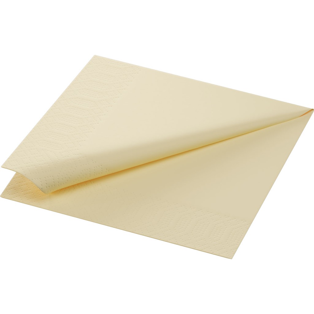 Zelltuchservietten Duni 3 lg 1/4 Falz cream, 33x33cm