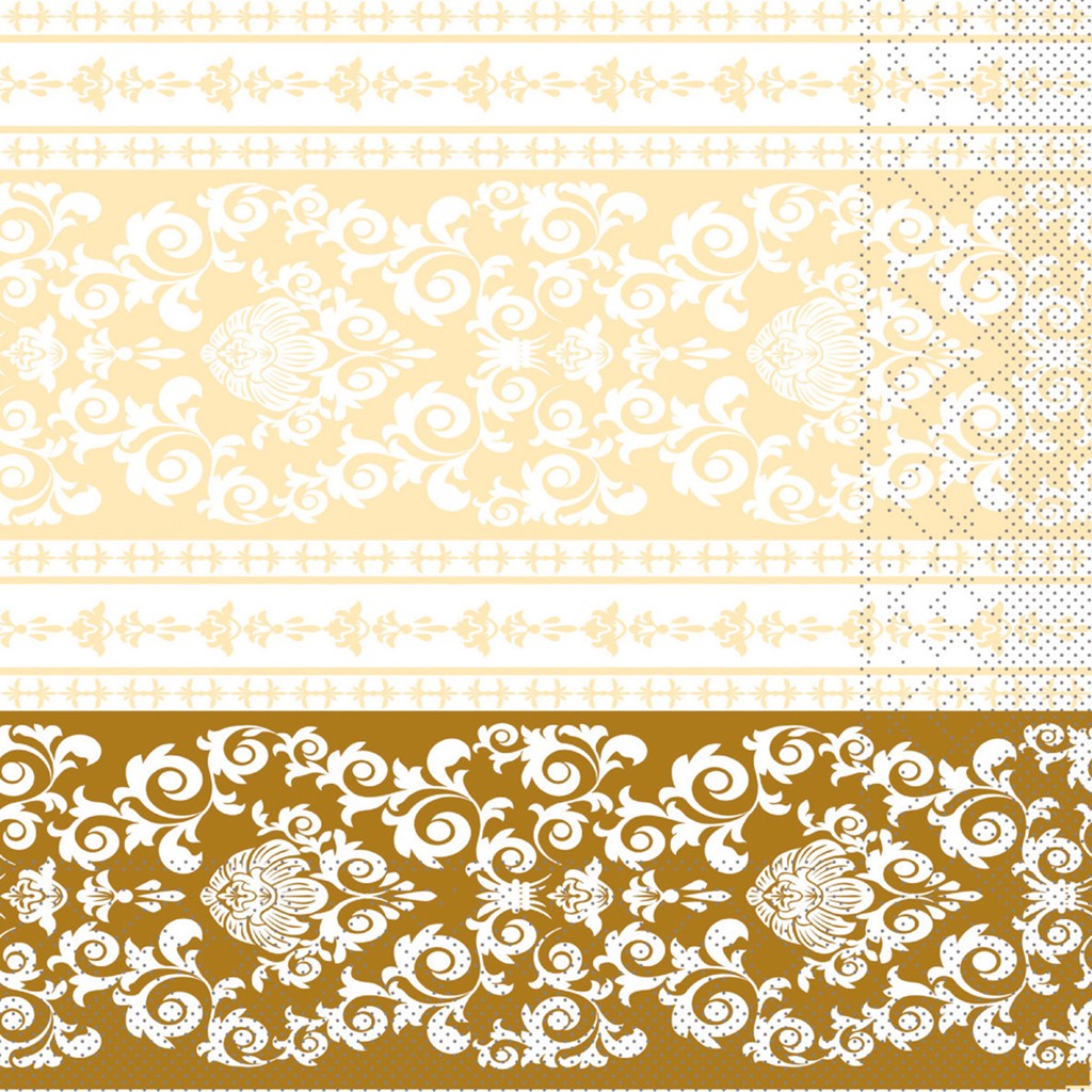 Tissue Serviette Pascal gold-creme 33 x 33 cm 1/4 Falz 3-lg.