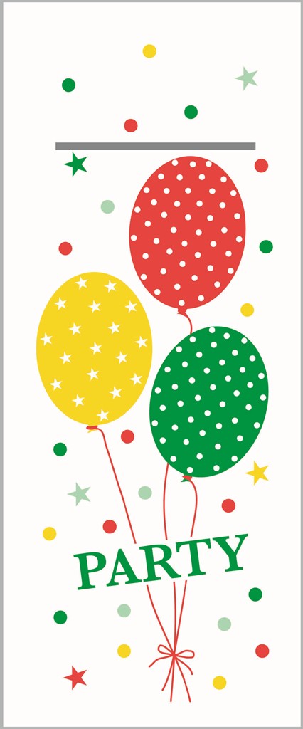 Linclass-Prof. Pocket-Nap. Party Ballons 40 x 33 cm 1/8 Falz