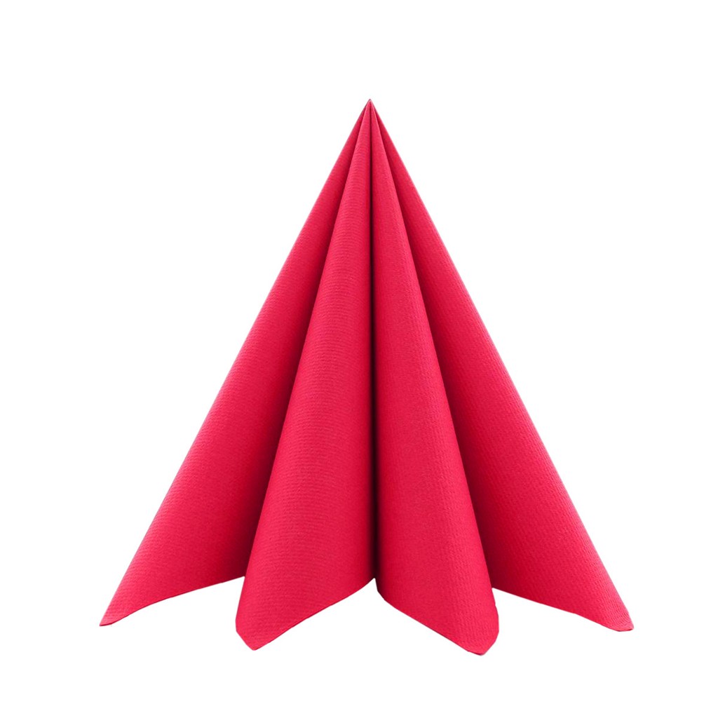 Linclass Serviette Basic rot 48 x 48 cm 1/4 Falz