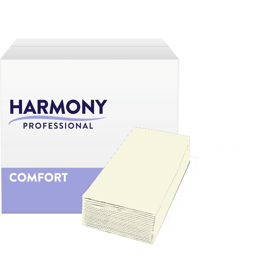Servietten Harmony 3-lg creme 33x33cm 1/8 Falzung