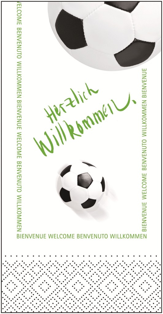 Tissue Serviette Fussball 33 x 33 cm 1/8 Falz 3-lg.