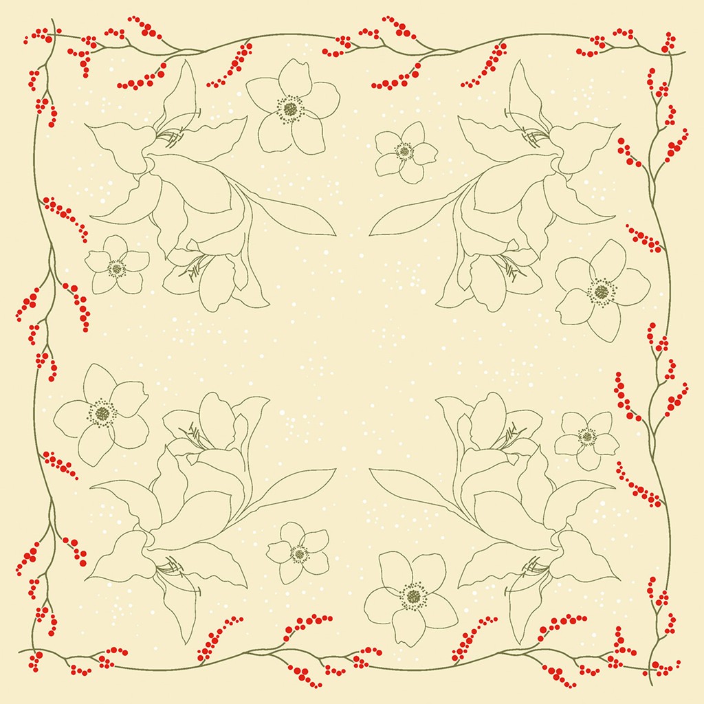 Linclass-Premium Tischdecke Fidelia 80 x 80 cm 1/8-Falz