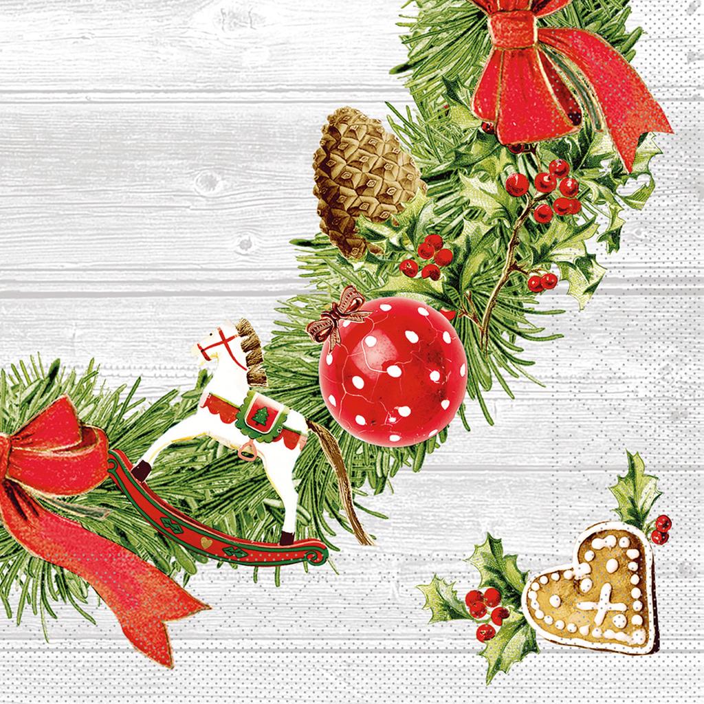 Tissue 3-lg Serviette  Advent 40 x 40 cm 1/4 Falz