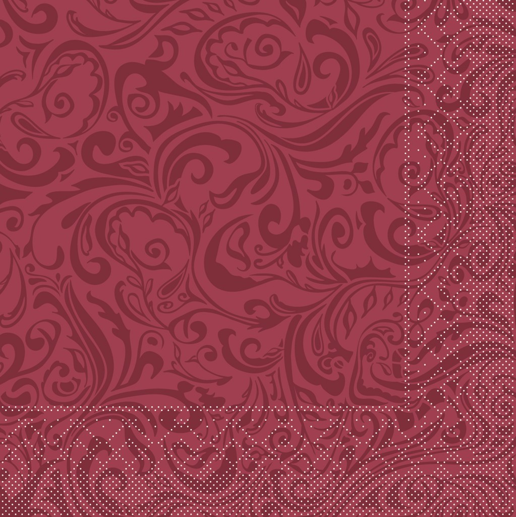 Tissue Serviette Lias bordeaux 40 x 40 cm 1/4 Falz 3-lg.