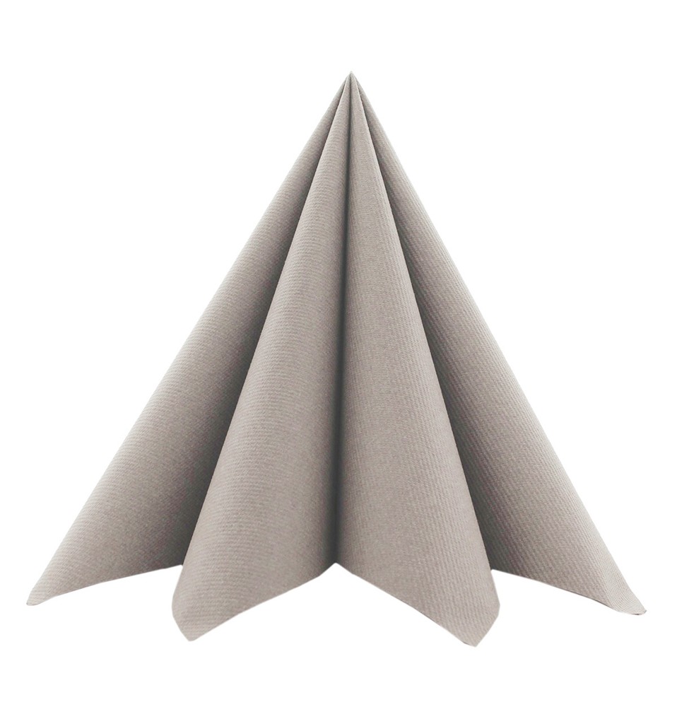 Linclass Serviette Basic beige grey 40 x 40 cm 1/4 Falz