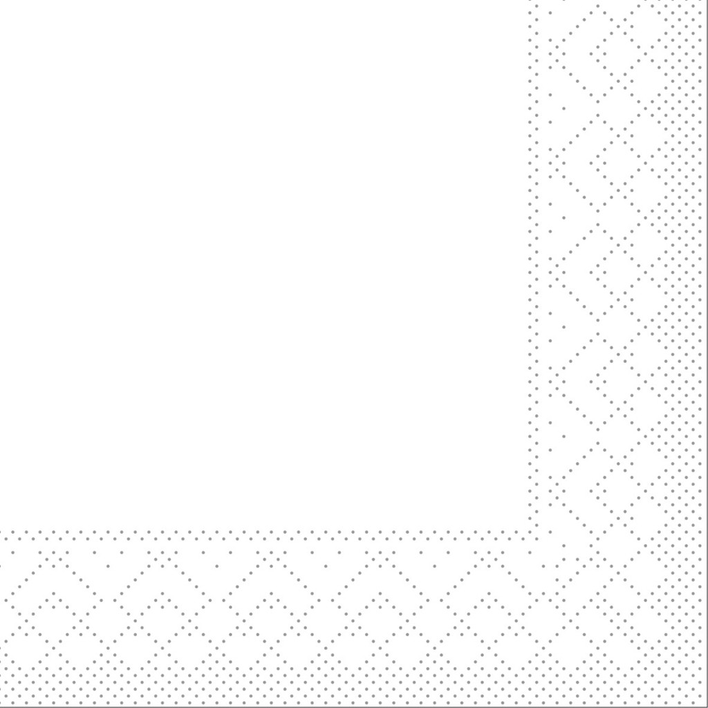 Tissue Serviette Basic weiss 24 x 24 cm 1/4 Falz 3-lg.
