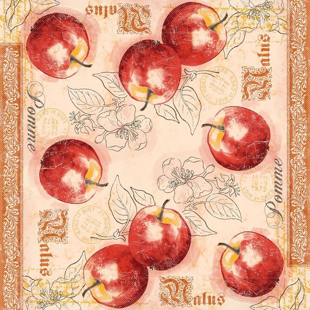 Tissue 3-lagig Serviette Malus 40 x 40 cm 1/4 Falz