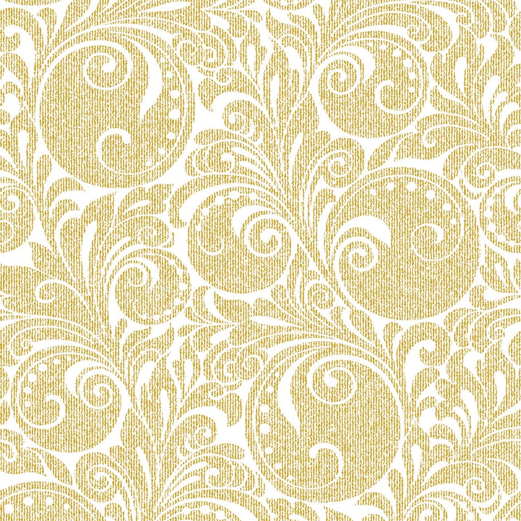 Linclass Serviette  Jordan weiss-gold 40 x 40 cm 1/4 Falz