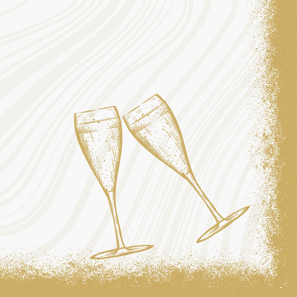 Dunisoft Sparkly cheers white 40 x 40 cm, 1/4-Falz