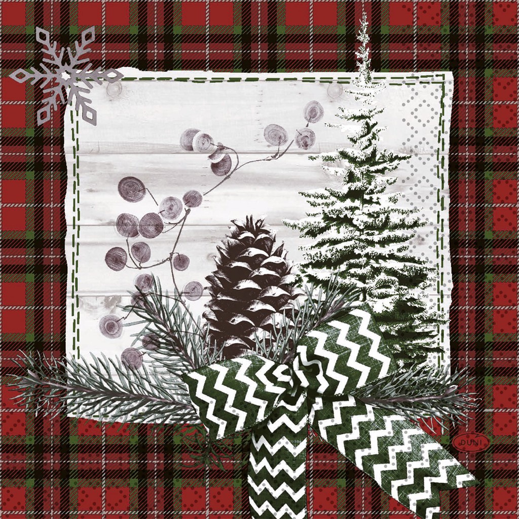 Zelltuchserviette Naturally winter 33 x 33 cm, 3-Lagig, 1/4-Falz