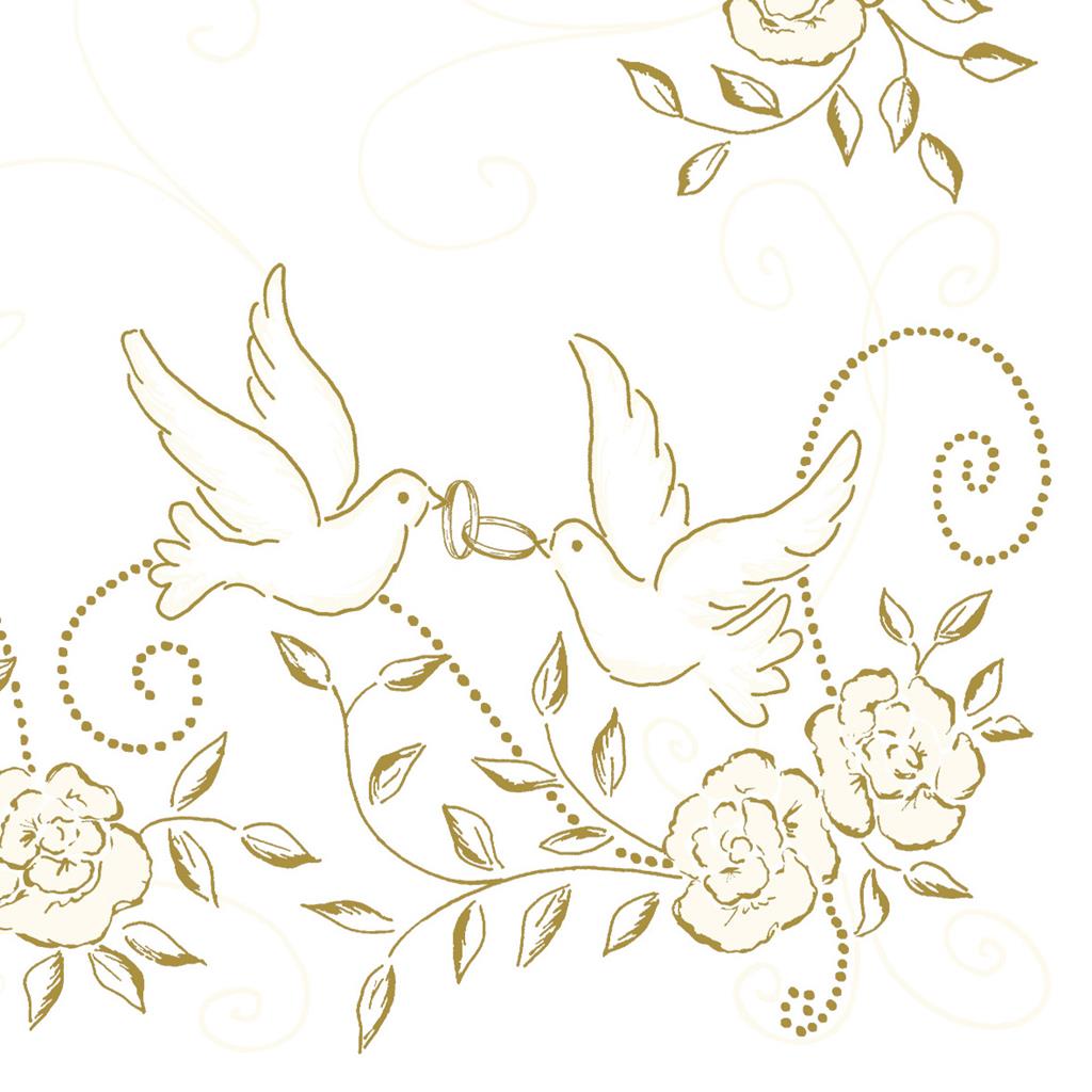 Linclass Serviette Hochzeit 40 x 40 cm 1/4 Falz