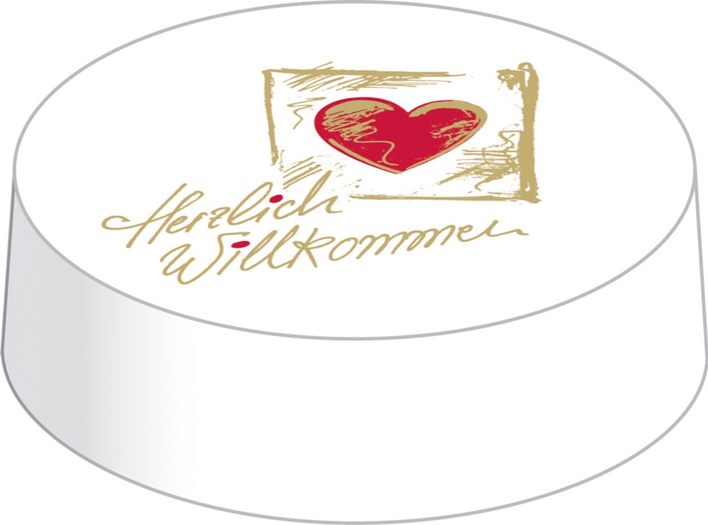 Karton  Caps Herzlich Willkommen 60mm