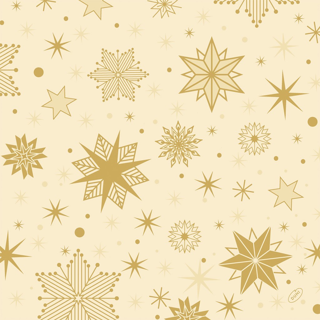Duni-Klassik "Stargazing Cream" 4-lg. 40x40cm 1/4 Falzung