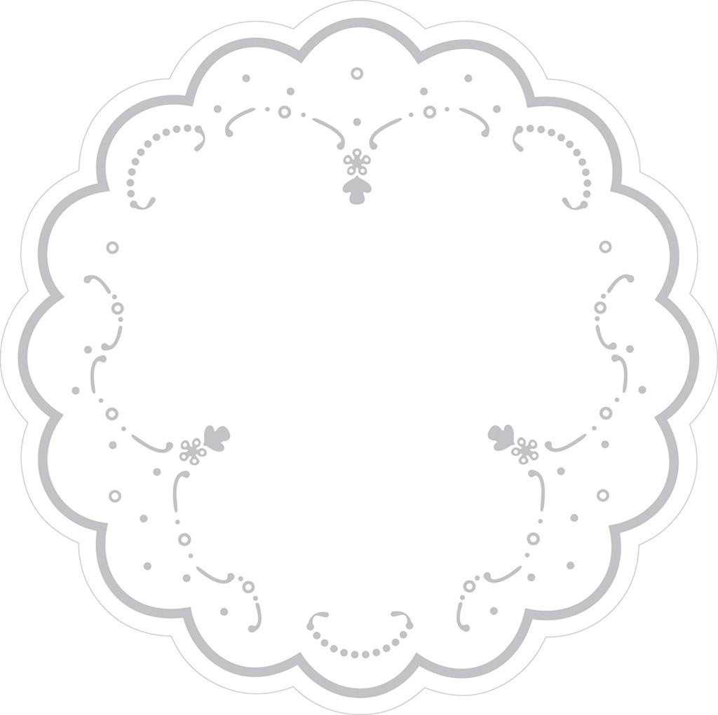 Linclass Deckchen Silberdekor 180 mm 12x250