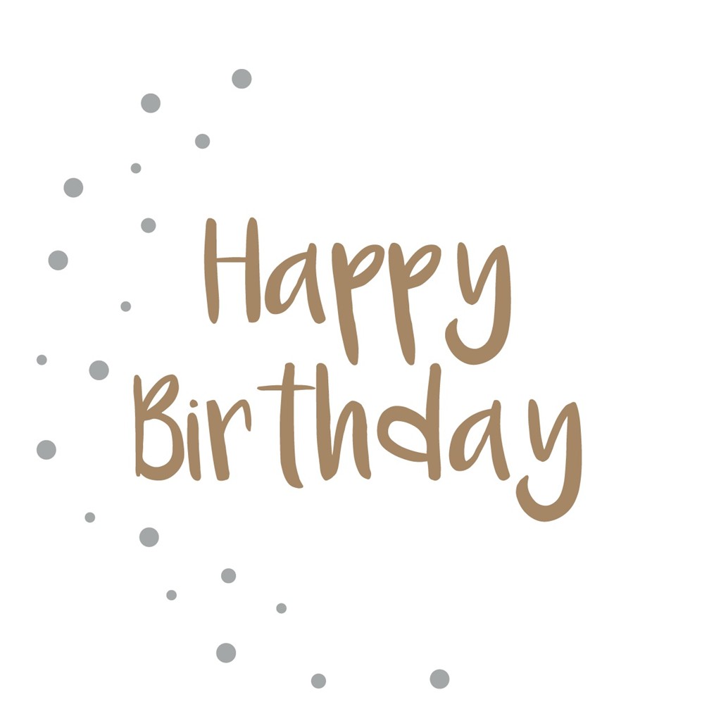 Filzpappe  Bierdeckel Happy Birthday 107 mm