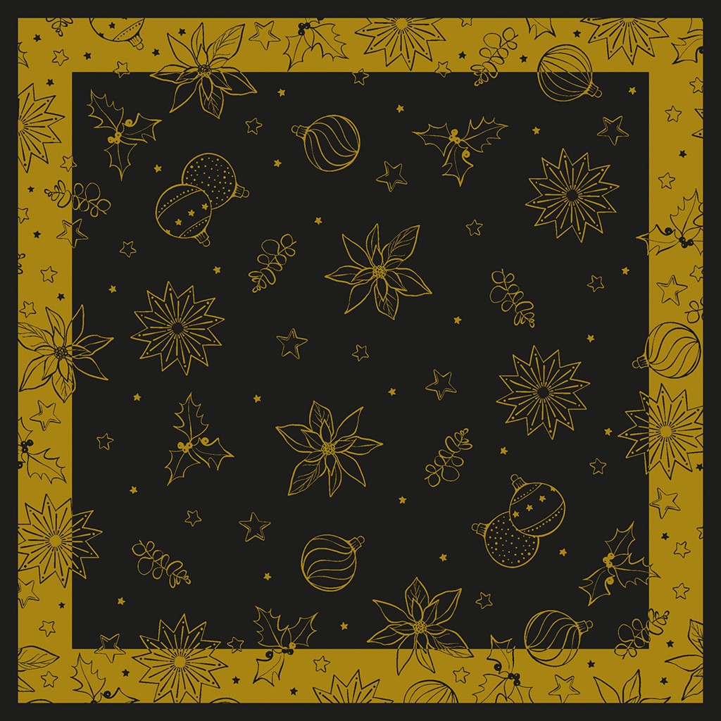 Linclass-Premium Tischdecke Milan schwar 80 x 80 cm 1/8-Falz