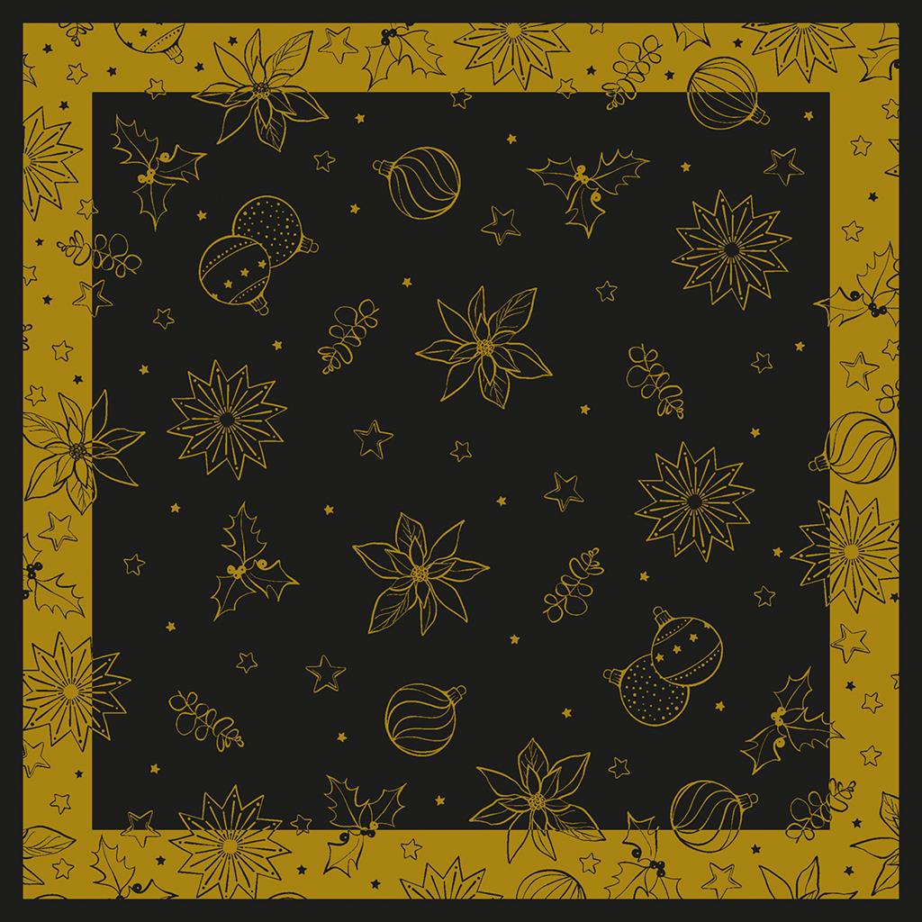 Linclass Tischdecke  Milan schwarz 80 x 80 cm 1/8-Falz