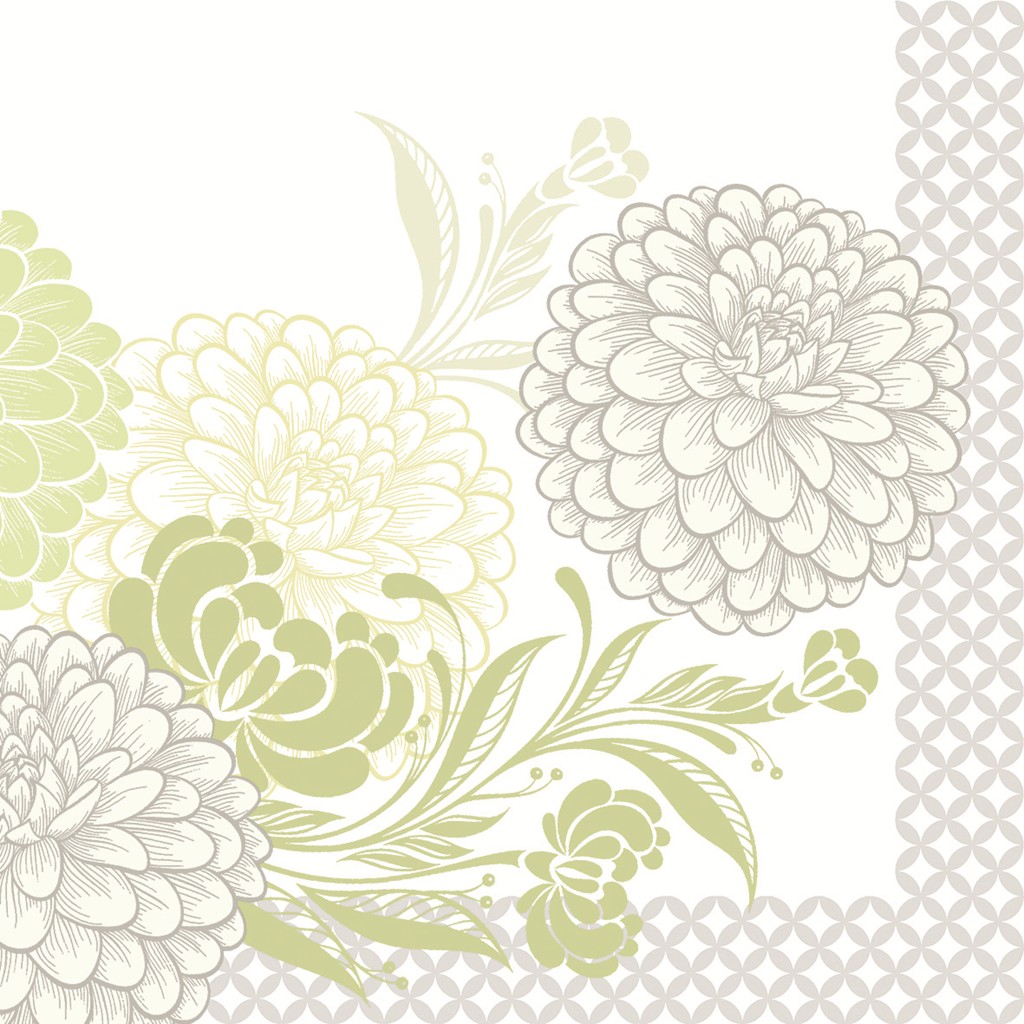 Linclass Serviette Clarissa grün 40 x 40 cm 1/4 Falz