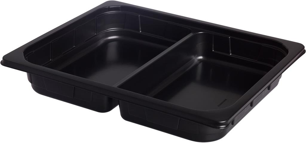 PP-Schale 1/2 GN, 2-Teilung 325 x 265 x 50 mm Schwarz