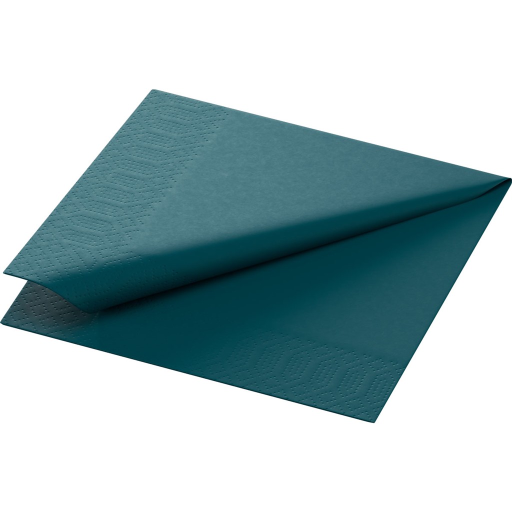 Zelltuchservietten Duni 3 lg 1/4 Falz ocean teal, 24x24cm