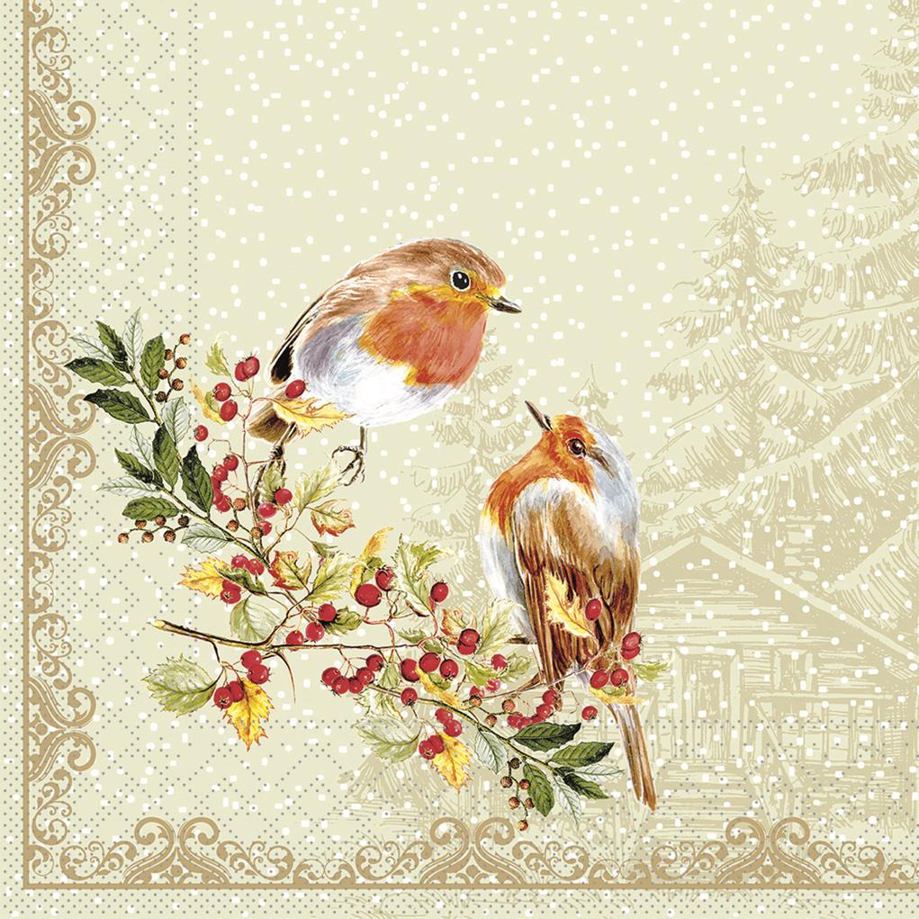 Tissue 3-lagig Serviette Pippa beige 40 x 40 cm 1/4 Falz