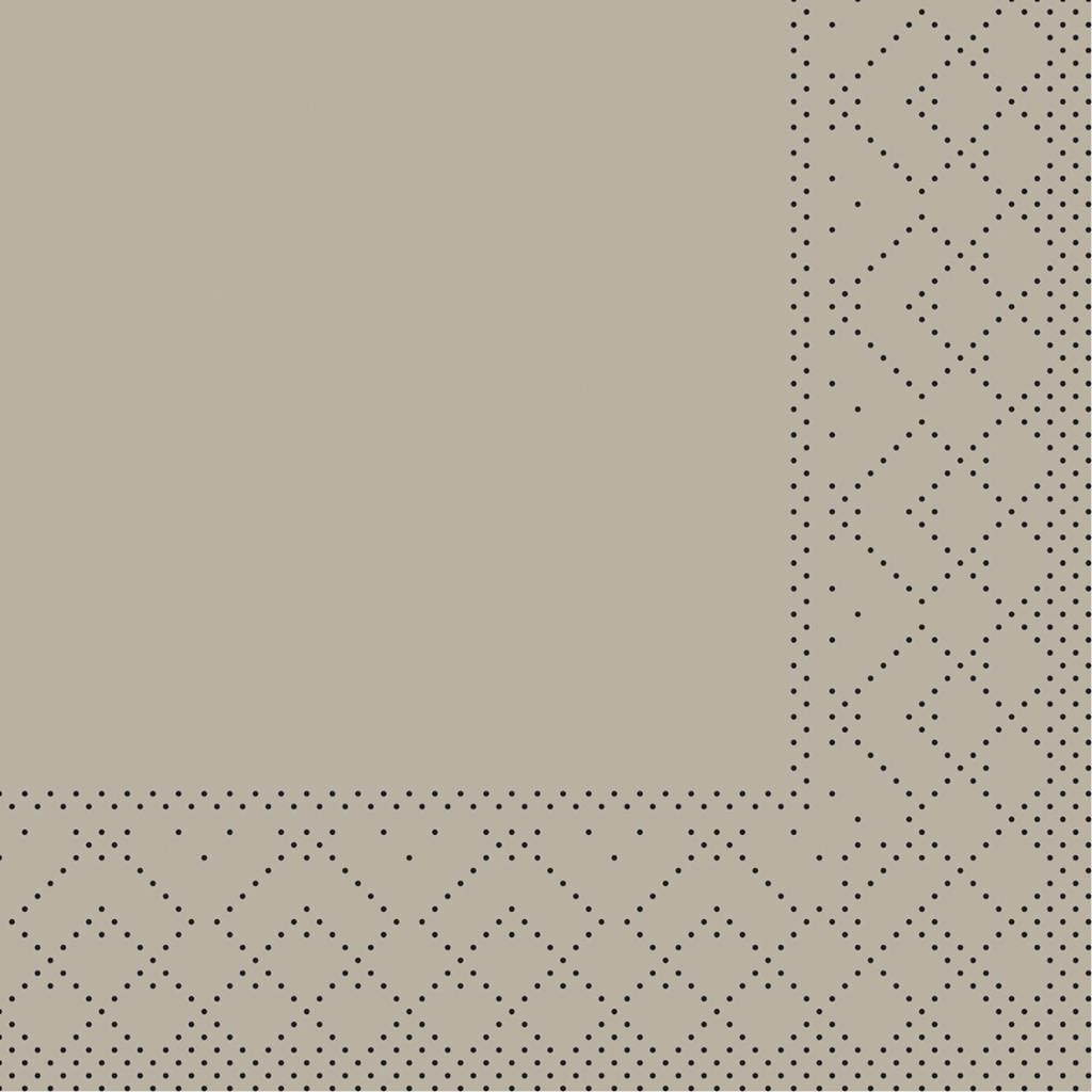 Tissue 3-lg Serviette Basic beige grey 20 x 20 cm 1/4 Falz