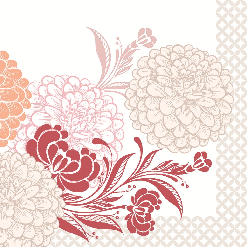 Linclass Serviette Clarissa bordeaux 40 x 40 cm 1/4 Falz