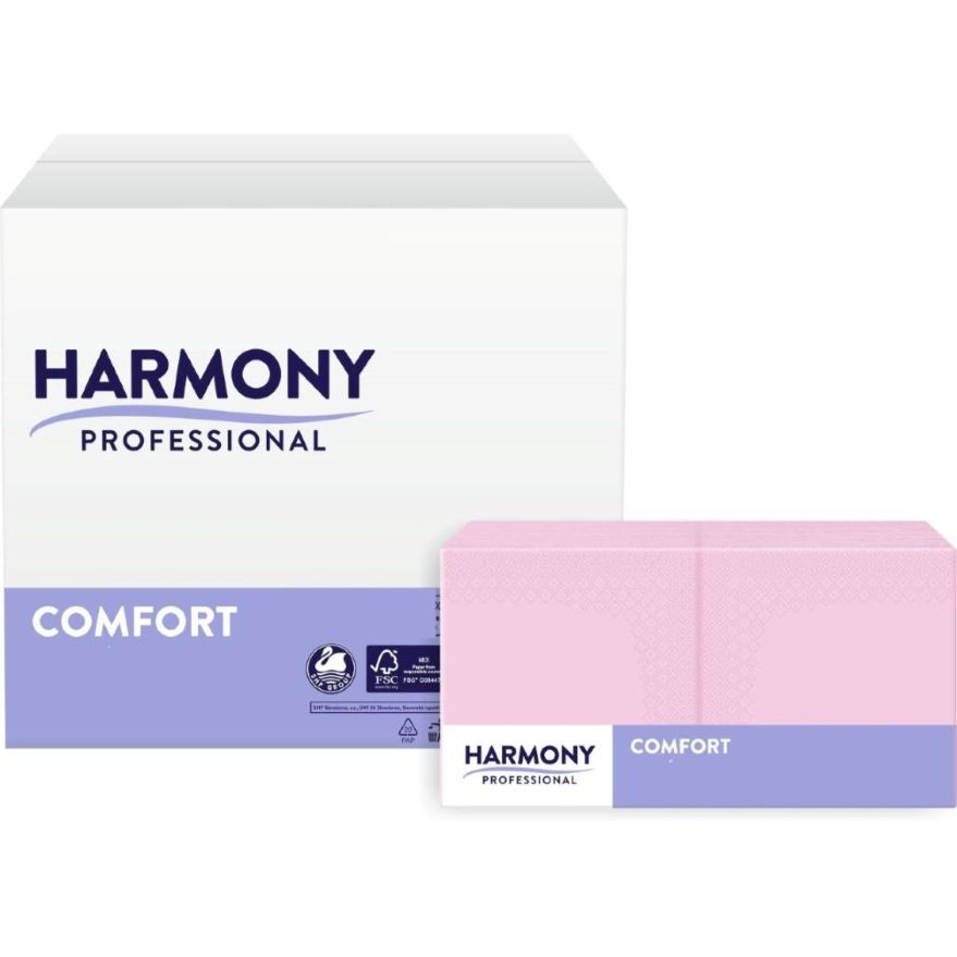 Servietten Harmony 3-lg pink 33x33cm 1/4 Falzung