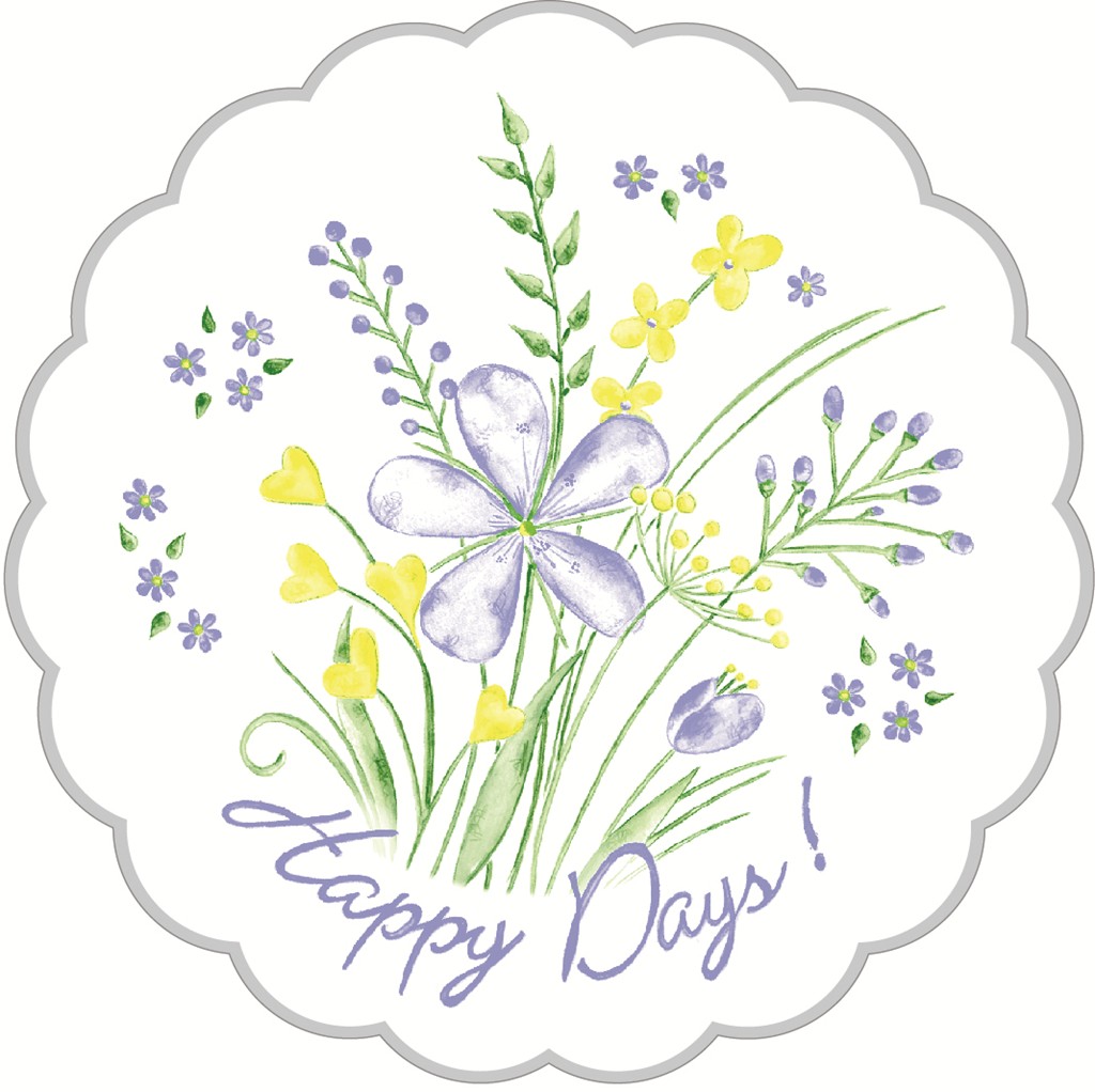 Tissue 9-lg. Deckchen Happy Days 90 mm