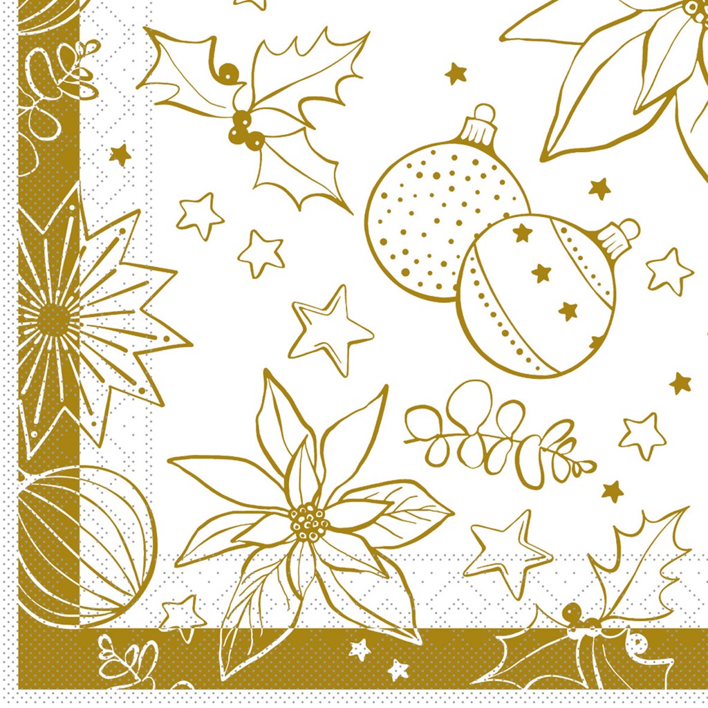 Tissue 3-lagig Serviette Milan weiß 33 x 33 cm 1/4 Falz